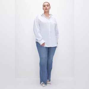 🎀 GOOD AMERICAN COTTON OXFORD SHIRT SZ 5 2XL crisp white blouse